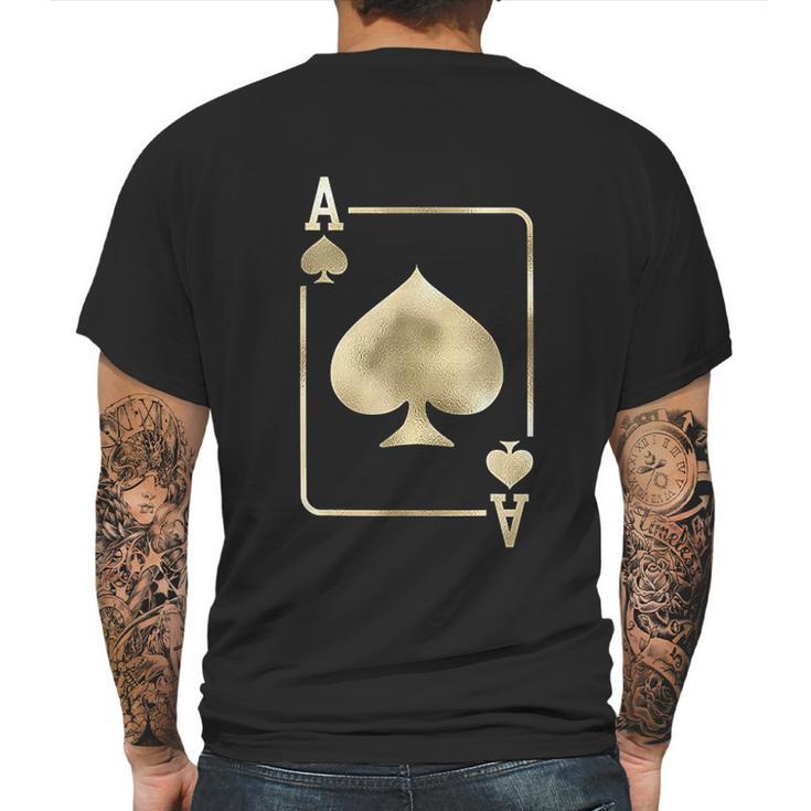 Ace Of Spades Playing Card Mens Back Print T-shirt