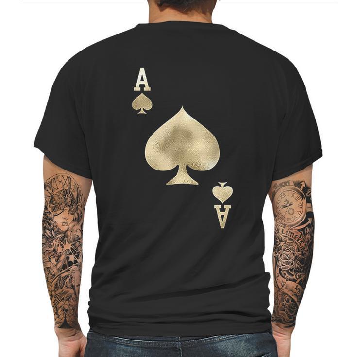 Ace Of Spades Playing Card Halloween Costume Mens Back Print T-shirt