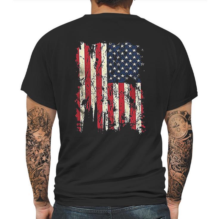 Adult Patriots American Distressed Flag Mens Back Print T-shirt