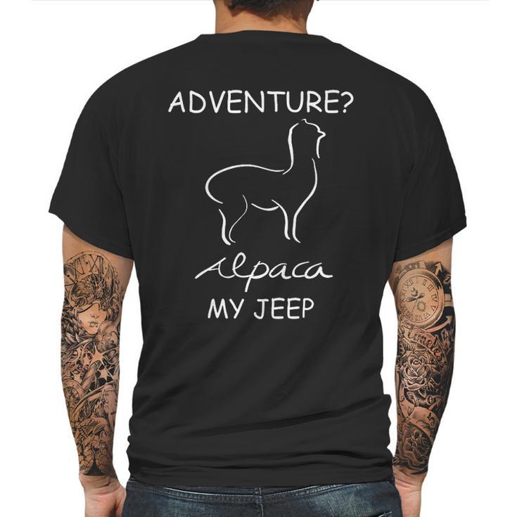 Adventure Alpaca My Jeep Road Trip Adventures Mens Back Print T-shirt