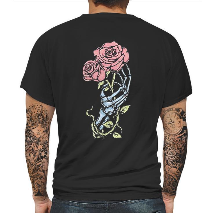 Aesthetic Skeleton Hand Rose Pastel Goth Dark Gothic Mens Back Print T-shirt