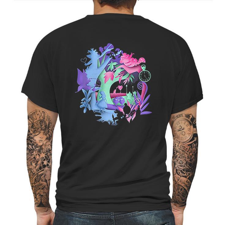 Alice In Wonderland Neon Forest Silhouette Mens Back Print T-shirt