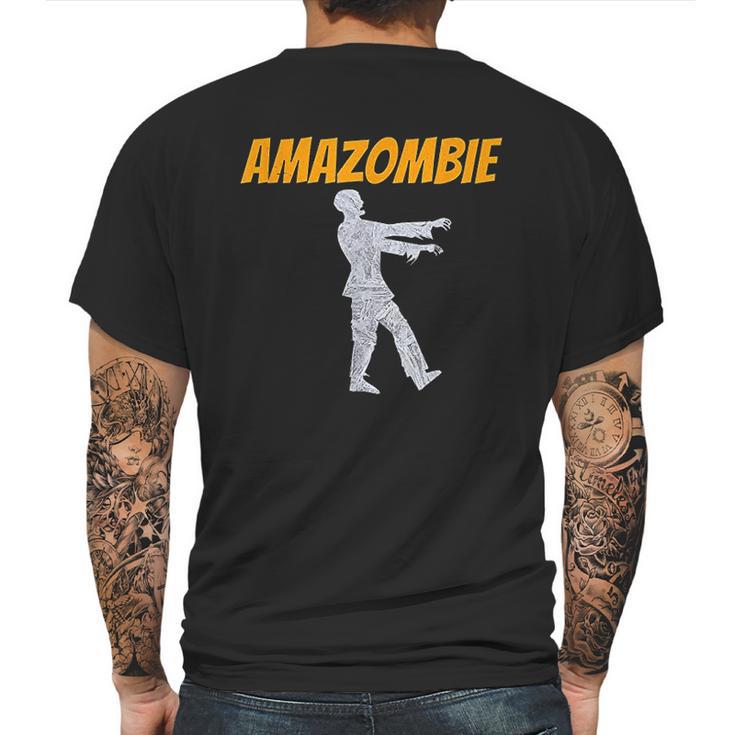 Amazombie Coworker Gift Associate Warehouse Zombie Mens Back Print T-shirt