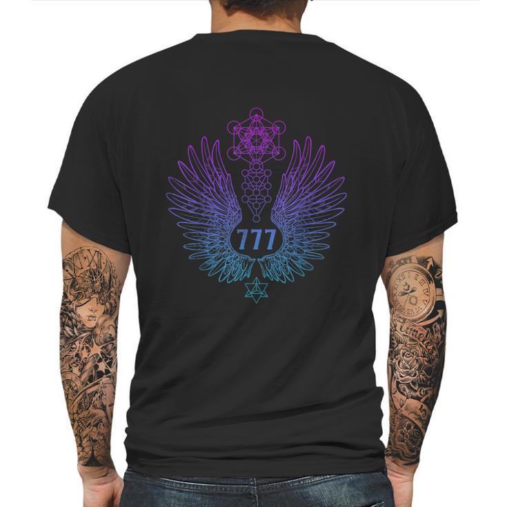 Angel Number 777 Sacred Geometry Healing Mens Back Print T-shirt