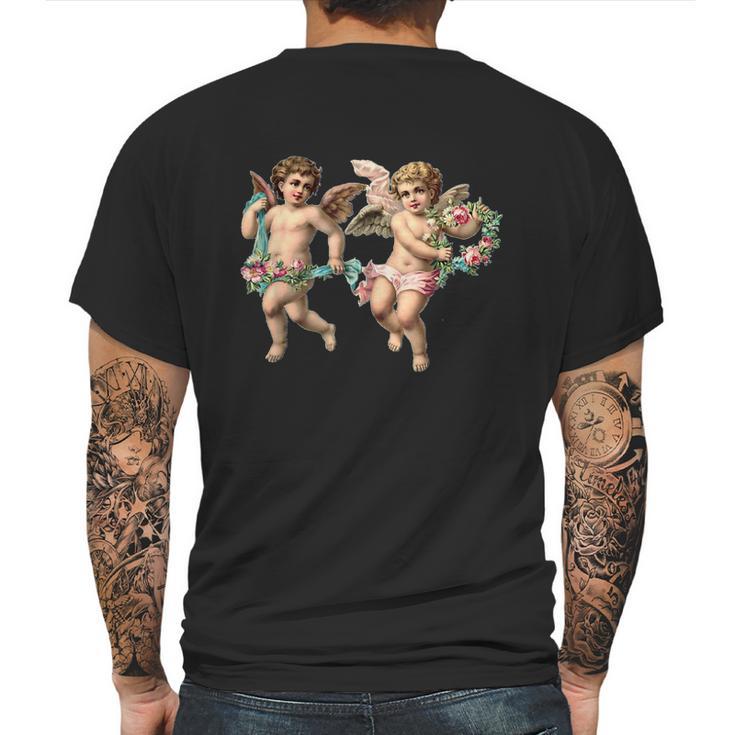 Angelic Vintage Cherub Design Charming Baby Angels Mens Back Print T-shirt