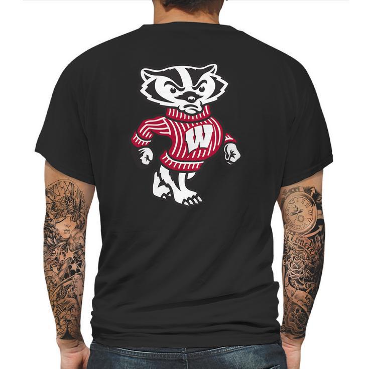 Angry Bucky Badger Mens Back Print T-shirt