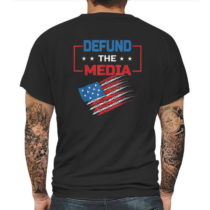 Anti Fake News Defund The Media Mens Back Print T-shirt