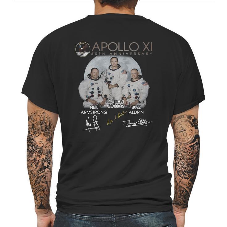 Apollo 11 50Th Anniversary Neil Armstrong Michael Collins Buzz Aldrin Signature T-Shirt Mens Back Print T-shirt