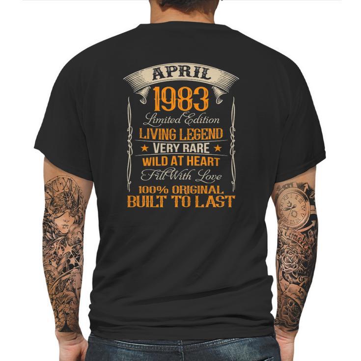 April 1983 38 Years Old 38Th Birthday Mens Back Print T-shirt