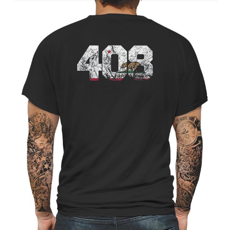 Area Code 408 San Jose California T Mens Back Print T-shirt