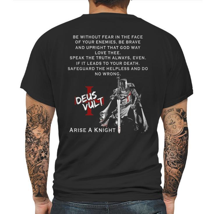 Arise A Knight - Knight Templar S Mens Back Print T-shirt