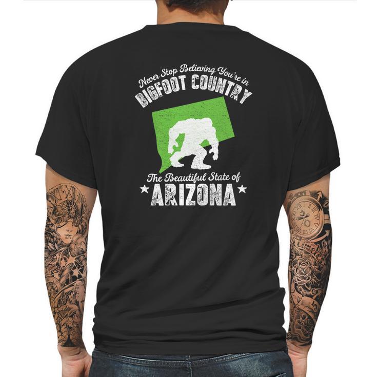 Arizona State Bigfoot Sasquatch Yeti Hunter Gift Mens Back Print T-shirt