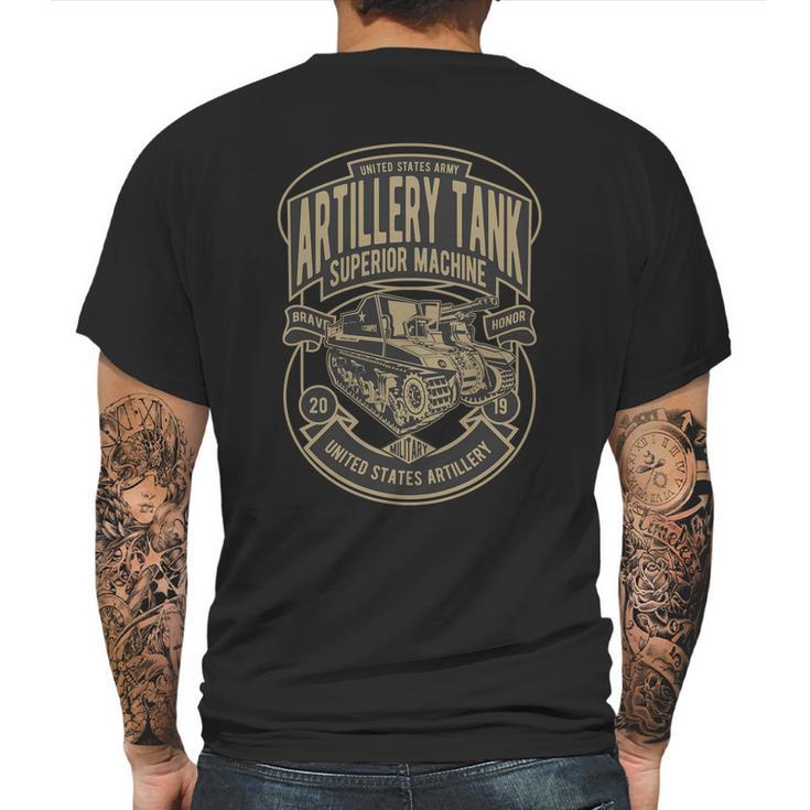 Artillery Tank Mens Back Print T-shirt