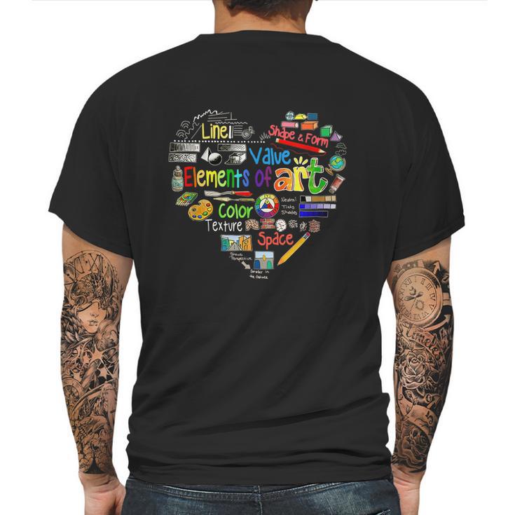 Artist Elements Of Art Heart Shape Colorful Painter Mens Back Print T-shirt