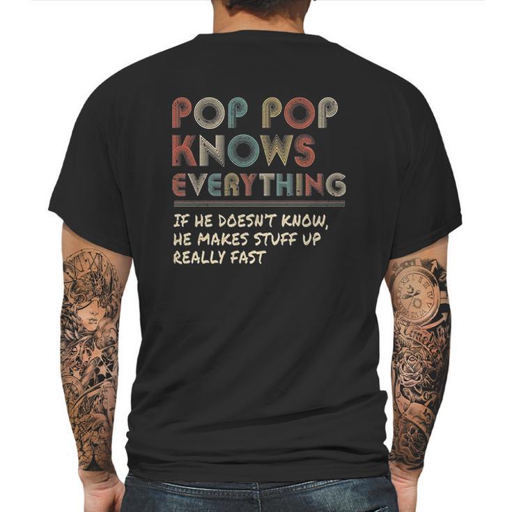 Ateesdas Pop Pop Know Everything Vintage Pop Pop Mens Back Print T-shirt