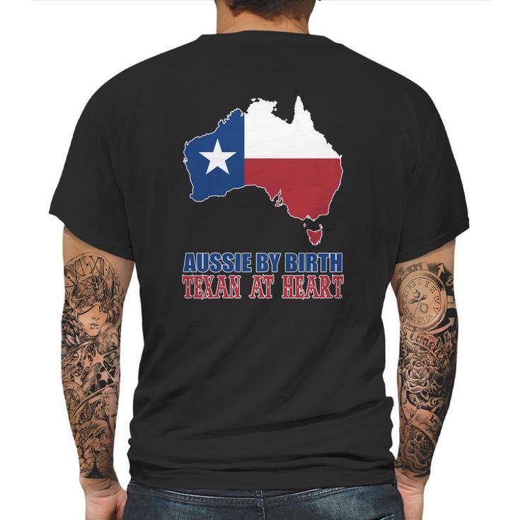 Aussie By Birth Texan At Heart Mens Back Print T-shirt