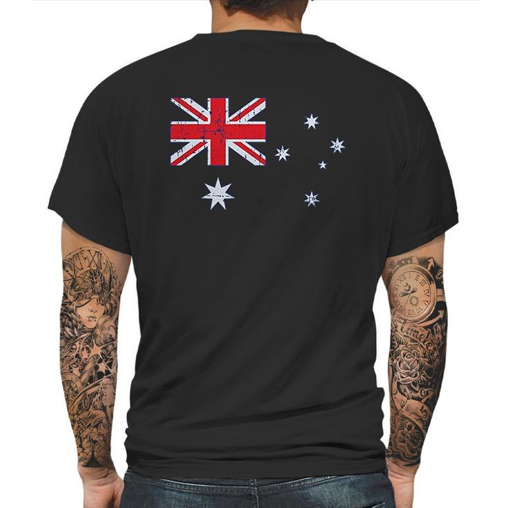 Australian Flag Vintage Style Retro Australia Flag Mens Back Print T-shirt