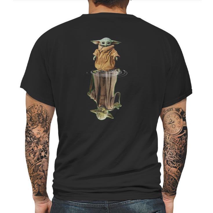 Baby Yoda And Master Yoda Water Reflection Shirt Mens Back Print T-shirt