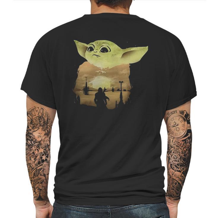 Baby Yoda Sunset Shirt Mens Back Print T-shirt