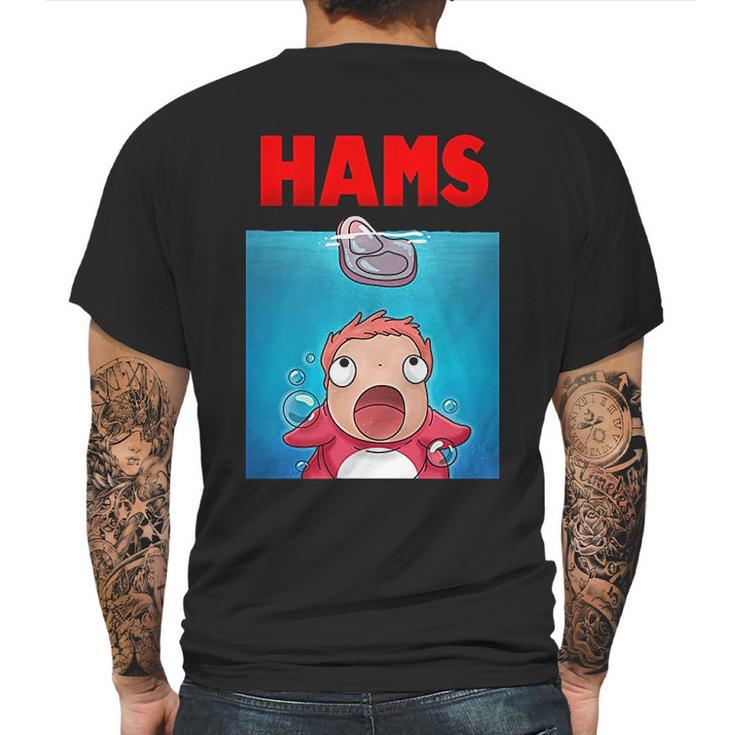 Bakugou Anime Ponyo On The Cliff Hams Parody Jaws Mens Back Print T-shirt