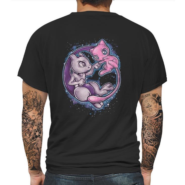 Bakugou Mew With Mewtwo Mens Back Print T-shirt