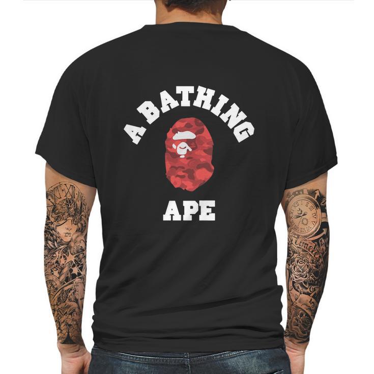 Bape Abc Red Camo T-Shirts Mens Back Print T-shirt