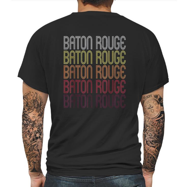 Baton Rouge La | Vintage Style Louisiana Mens Back Print T-shirt