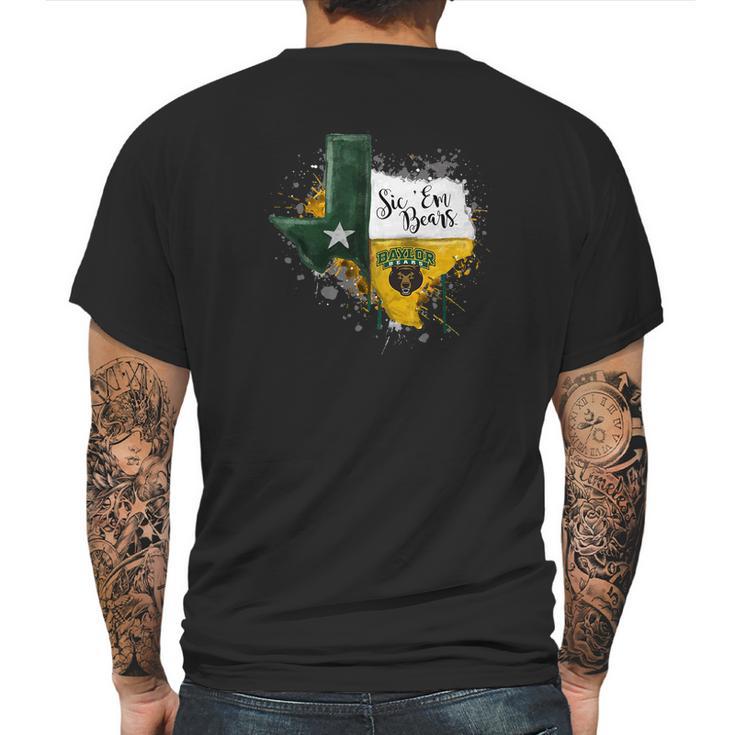 Baylor Bears Color Drop State Map  Apparel Mens Back Print T-shirt