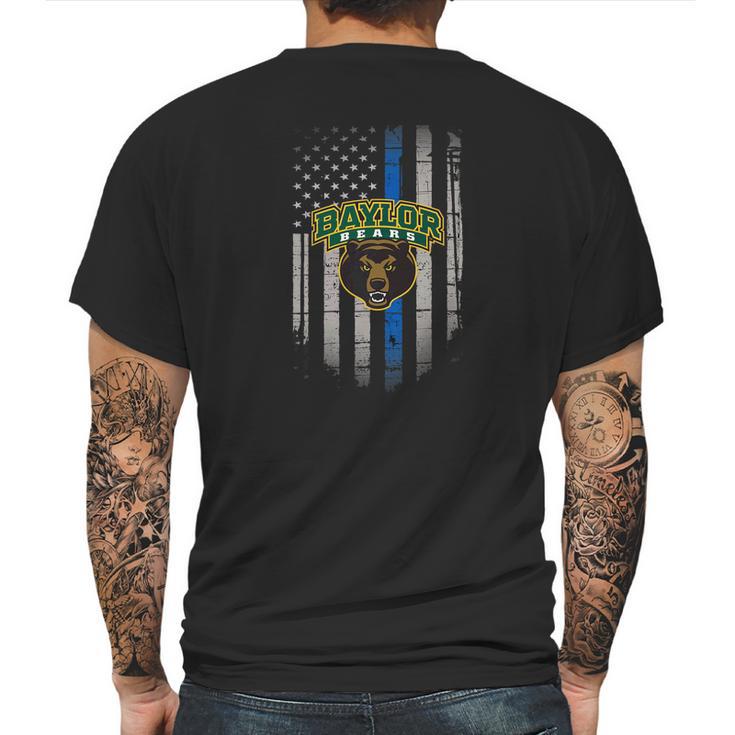 Baylor Bears Thin Blue Line Apparel Mens Back Print T-shirt