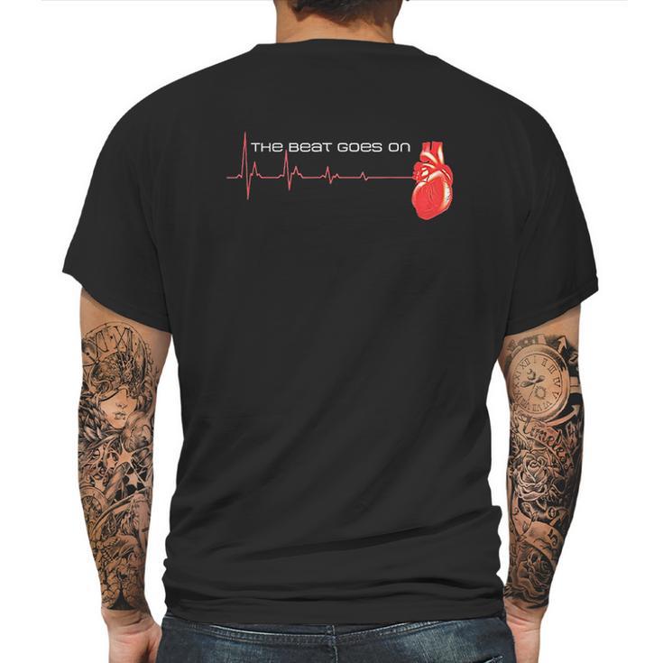 The Beat Goes On Open Heart Surgery Recovery Survivor Mens Back Print T-shirt