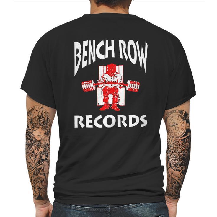 Bench Row Records Powerlifting Mens Back Print T-shirt