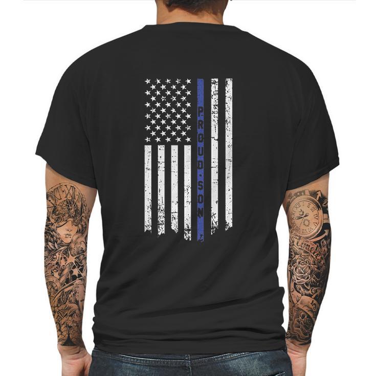 Big Boys Proud Son Thin Blue Line Flag Youth Mens Back Print T-shirt