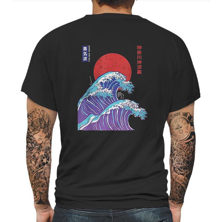 Big Wave Aesthetic 80S Mens Back Print T-shirt