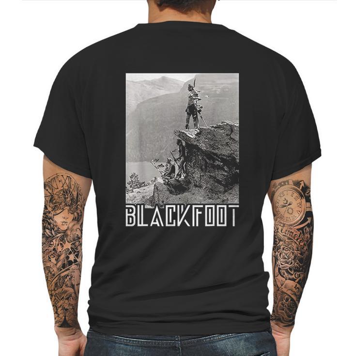 Blackfoot Native American Indians At Glacier National Park Mens Back Print T-shirt