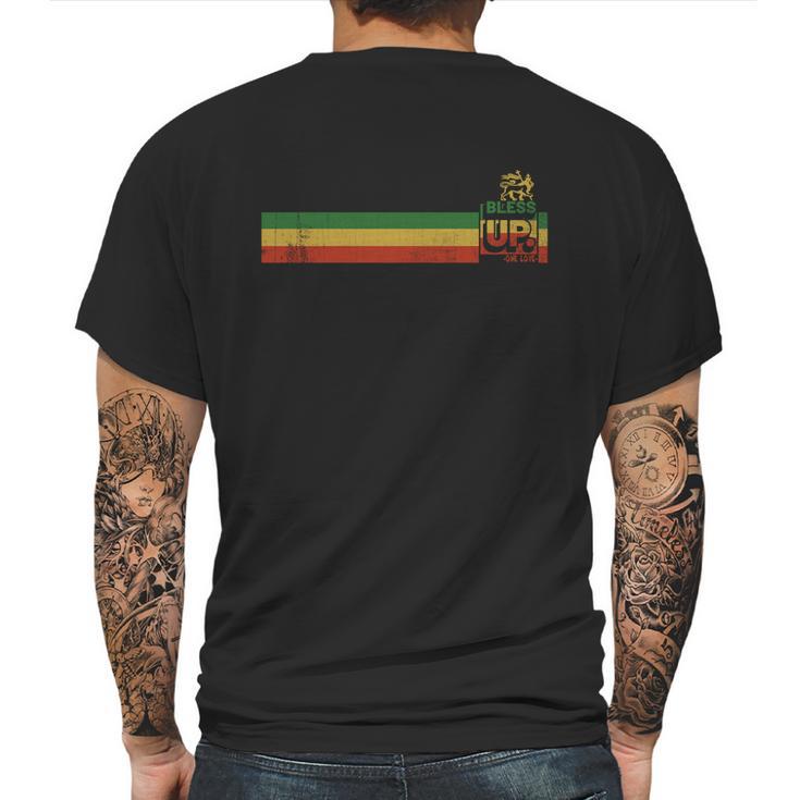 Bless Up Rasta Jamaica Roots Rock Reggae Mens Back Print T-shirt