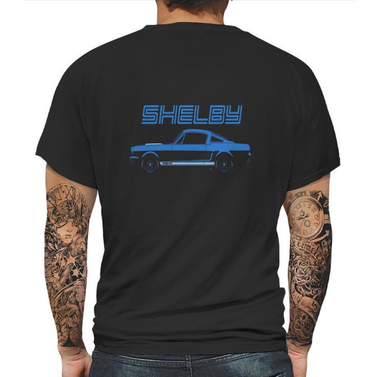 Blue 1966 Gt350 Shelby Mustang Mens Back Print T-shirt