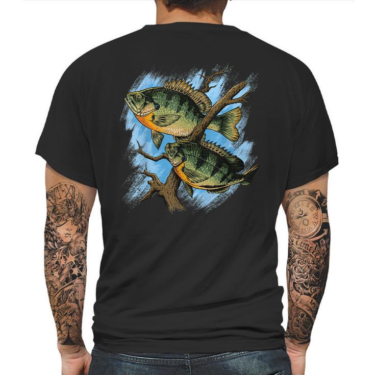 Bluegill Illustration Fishing Mens Back Print T-shirt