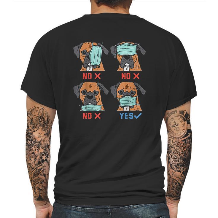 Boxer Face Funny Social Distancing Dog Gift Mens Back Print T-shirt