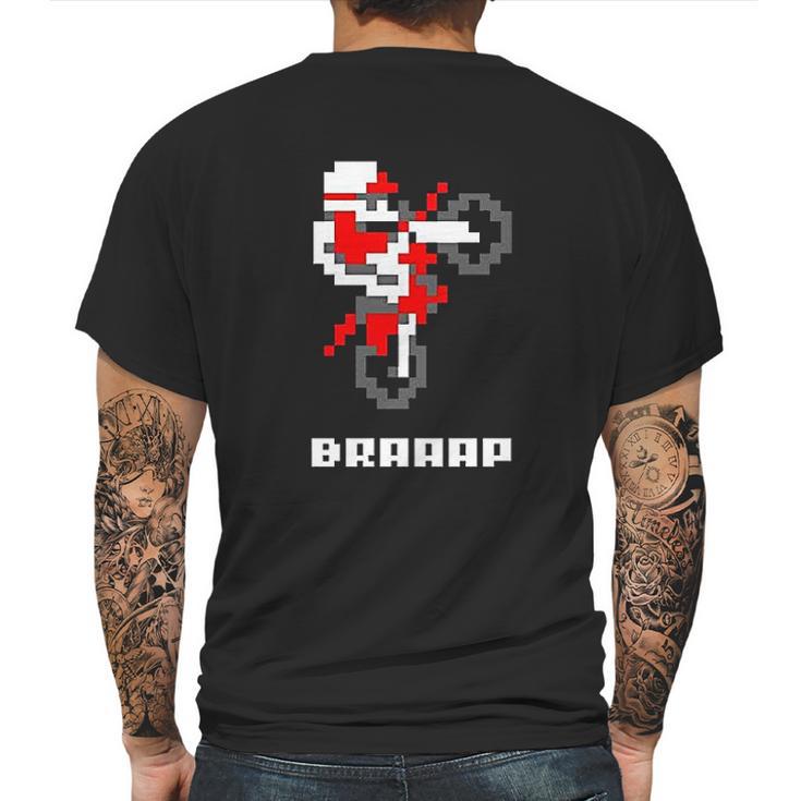 Braaap Dirt Bike Retro 8 Bit Video Game Gamer Mens Back Print T-shirt