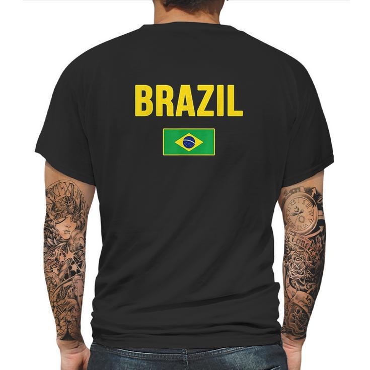 Brasil Brazilian Flag Brazil Souvenir Gift Camiseta Mens Back Print T-shirt