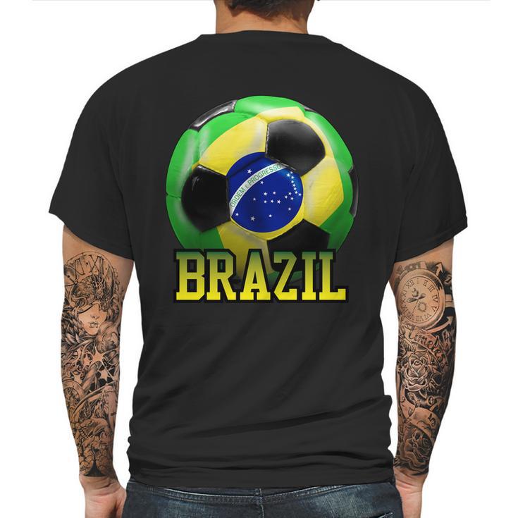 Brazil Soccer Logo Mens Back Print T-shirt