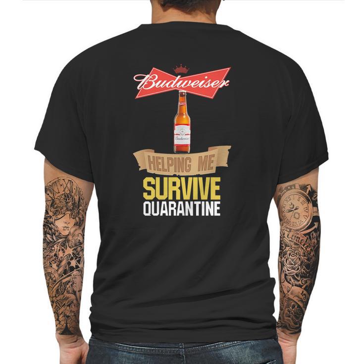 Budweiser Helping Me Survive Quarantine Mens Back Print T-shirt