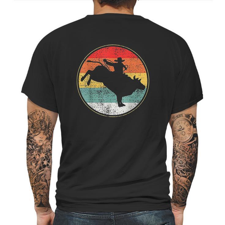 Bull Riding Rodeo Cowboy Vintage Mens Back Print T-shirt