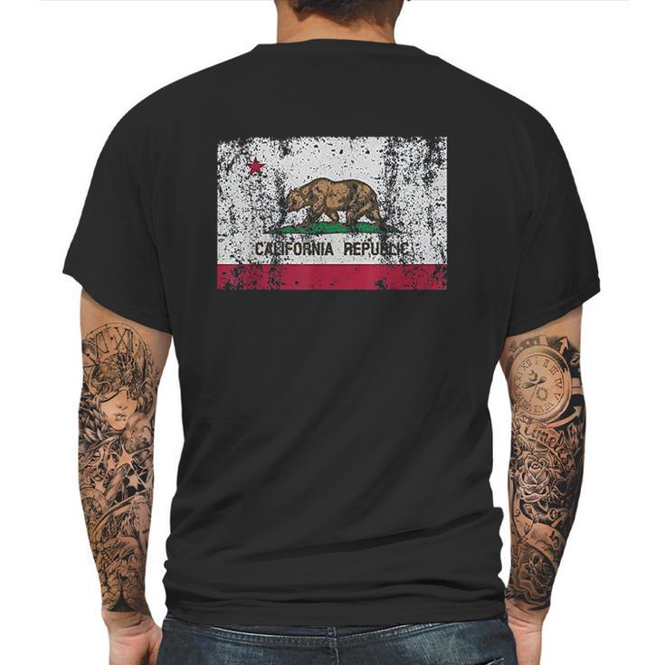 California Flag Republic Vintage Retro Official Bear Mens Back Print T-shirt