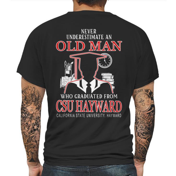 California State University Hayward Mens Back Print T-shirt