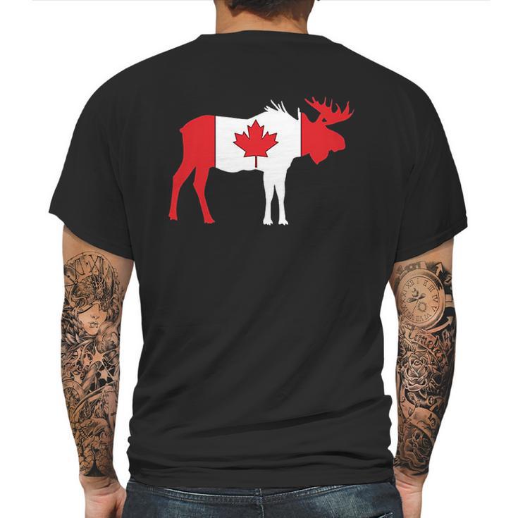 Canadian Flag Moose Maple Leaf Canada Mens Back Print T-shirt