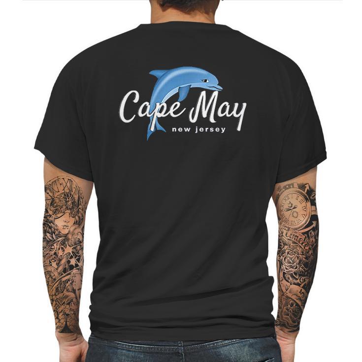 Cape May Dolphin Beach Mens Back Print T-shirt