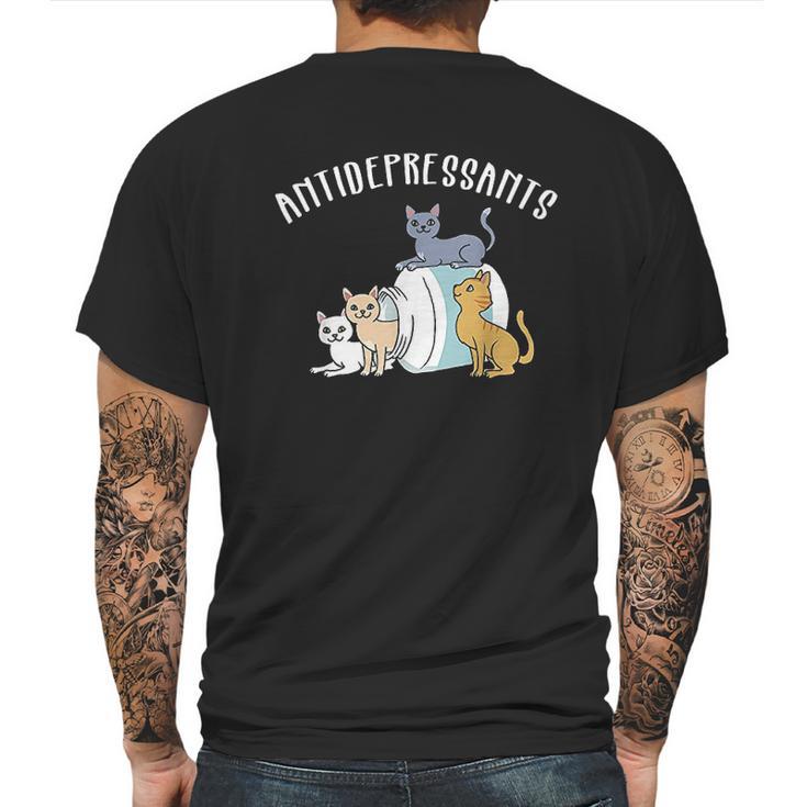 Cat Antidepressant Funny Cat Mens Back Print T-shirt