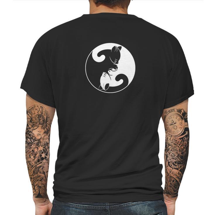 Cat Print Tees And Hoodies Yin Yang Cute Kitten Kitty Mens Back Print T-shirt