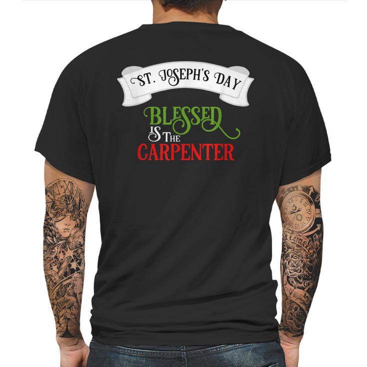 Catholic  St Joseph Blessed Carpenter Gift Mens Back Print T-shirt